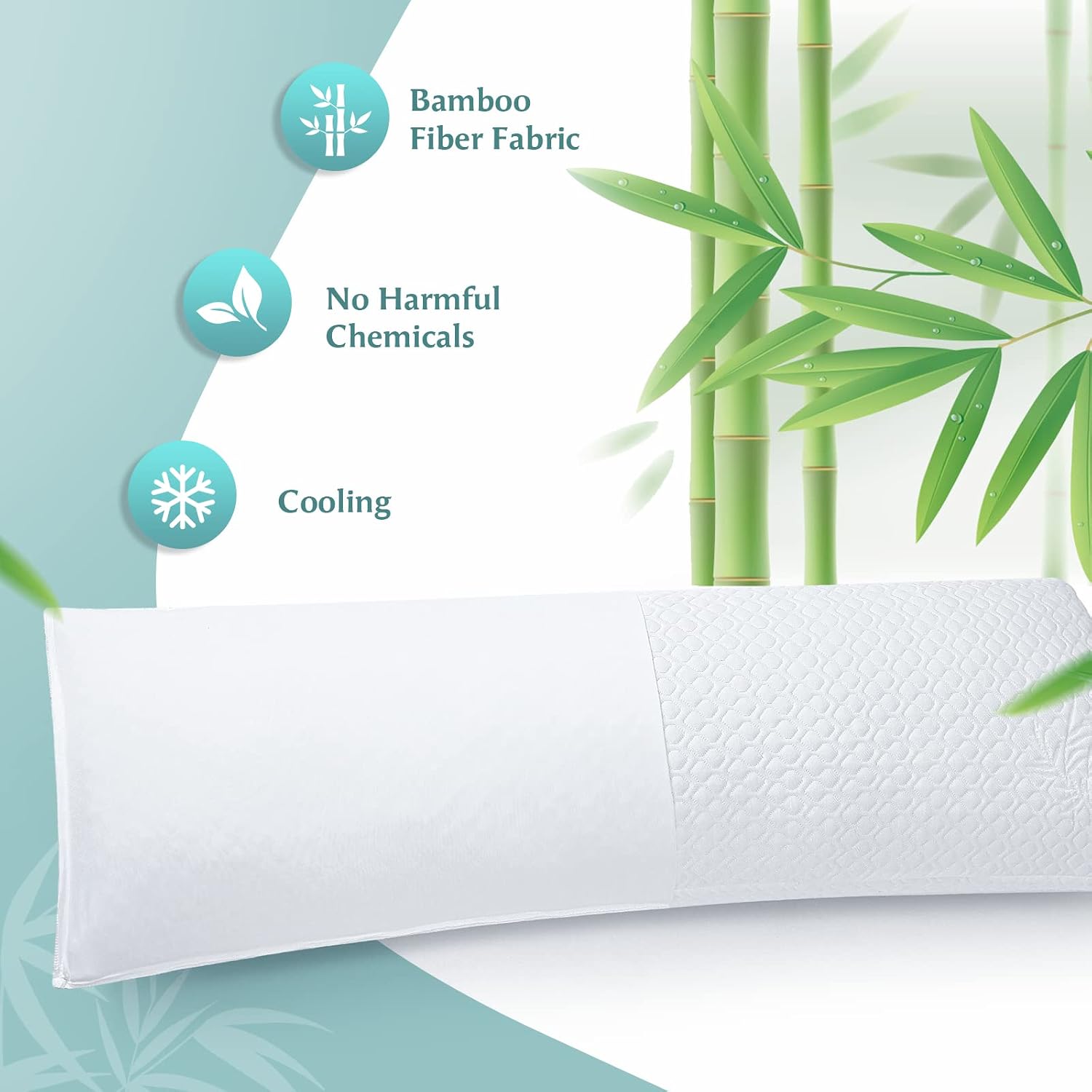 RainmrBedding Rainmr Extra Firm Body Pillow 1.5cm Cubies Memory Foam – & Sleeping & Supportive – with Cooling Cover Hug Pillows 20 x 54 inc…