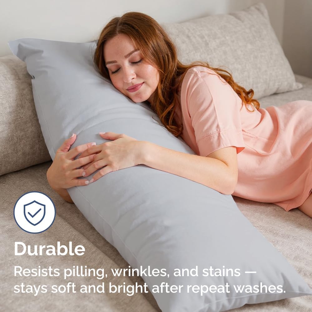 Body Pillowcases Set of 2-20x54 Long Body Pillow Case - Soft Body Pillow Cover for Sleeping & Side Sleepers - Comfy, Breathable & Wrinkle…