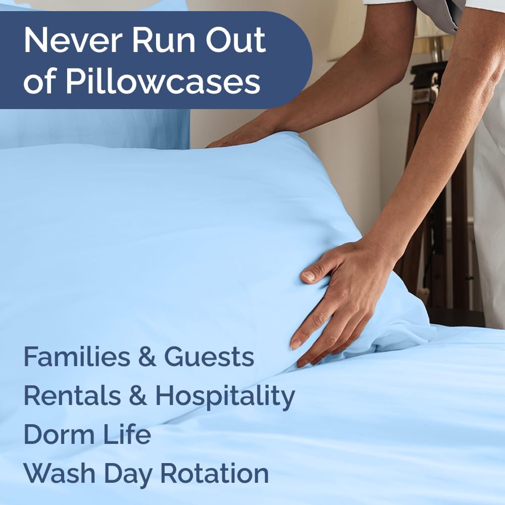 Queen Pillow Cases Set of 10 - Ultra Soft Hotel Quality Pillowcase Covers - Comfy, Cozy & Wrinkle Free - Shrink, Stain & Fade Resistant…