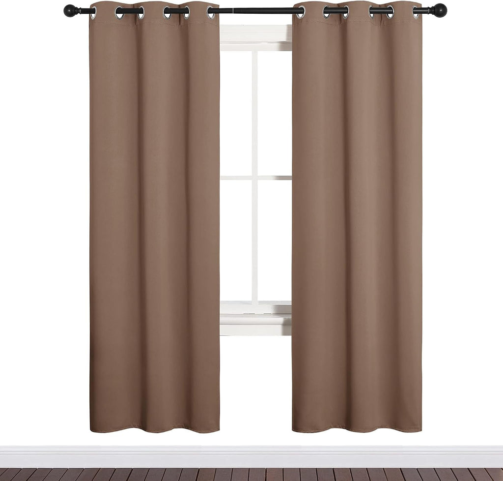 NICETOWN Blackout Window Curtains and Drapes for Kitchen, Window Treatment Thermal Insulated Solid Grommet Blackout Drapery Panels (Set…