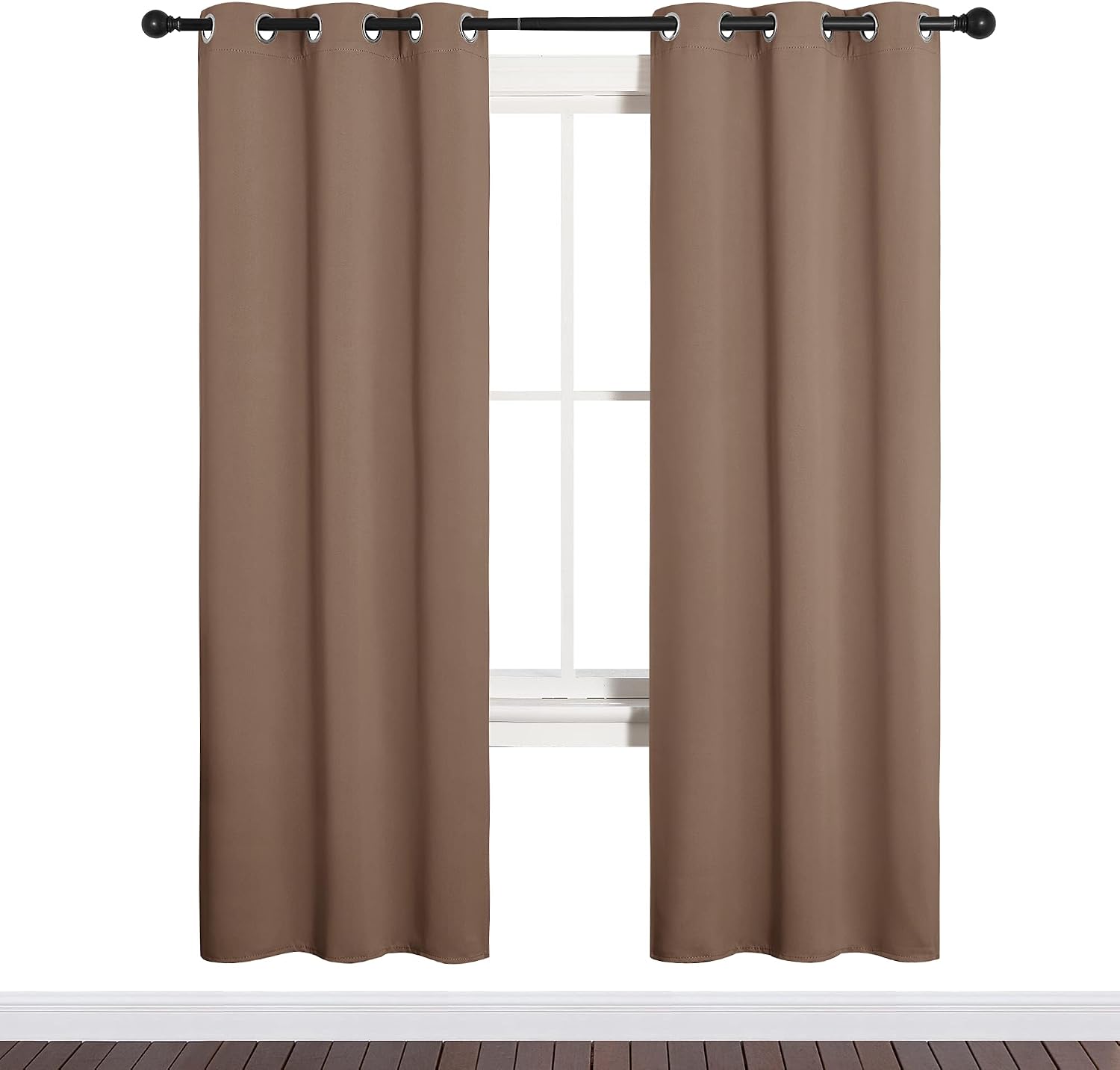 NICETOWN Blackout Window Curtains and Drapes for Kitchen, Window Treatment Thermal Insulated Solid Grommet Blackout Drapery Panels (Set…