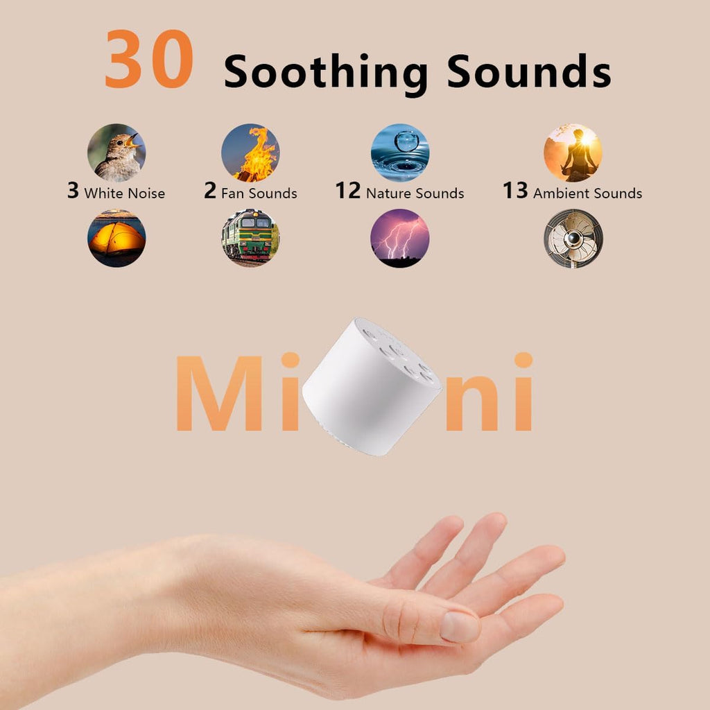 Color Noise Sleep Sound Machine Portable White Noise Machines with 30 Soothing Sounds 32 Levels Volume 4 Timer Options Compact Auto-Off…