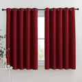 NICETOWN Christmas Burgundy Window Curtains Blackout Drapes, Thermal Insulated Solid Grommet Blackout Curtains/Draperies for Laundry Room…