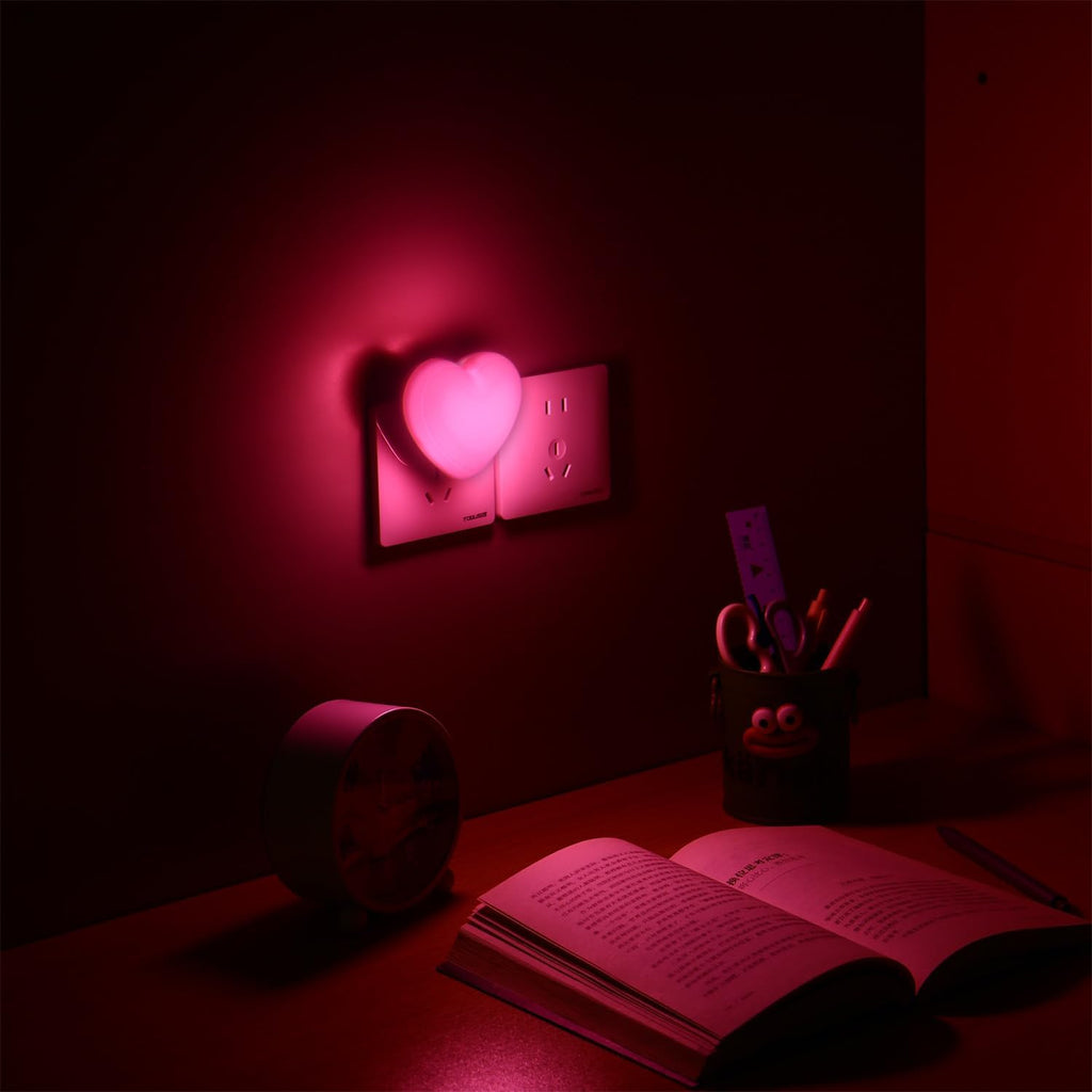 INZU Cute Night Light, Heart Night Light for Kids, LED Nightlight with Auto Dusk to Dawn Sensor, Nightlight Plug into Wall with Soft Warm…