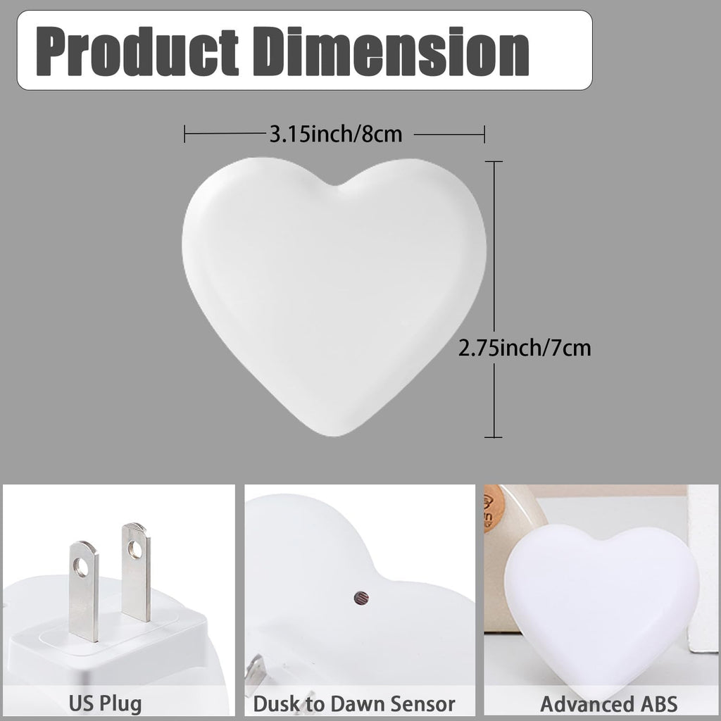 INZU Night Lights Plug into Wall, LED Night Light for Kids, Cute Nightlight with Auto Dusk to Dawn Sensor, LED Nightlight with Soft Warm…