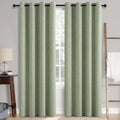 Miulee Linen Texture Curtains for Bedroom Solid 100% Blackout Thermal Insulated Sage Green Curtains Grommet Room Darkening Drapes for Livin…