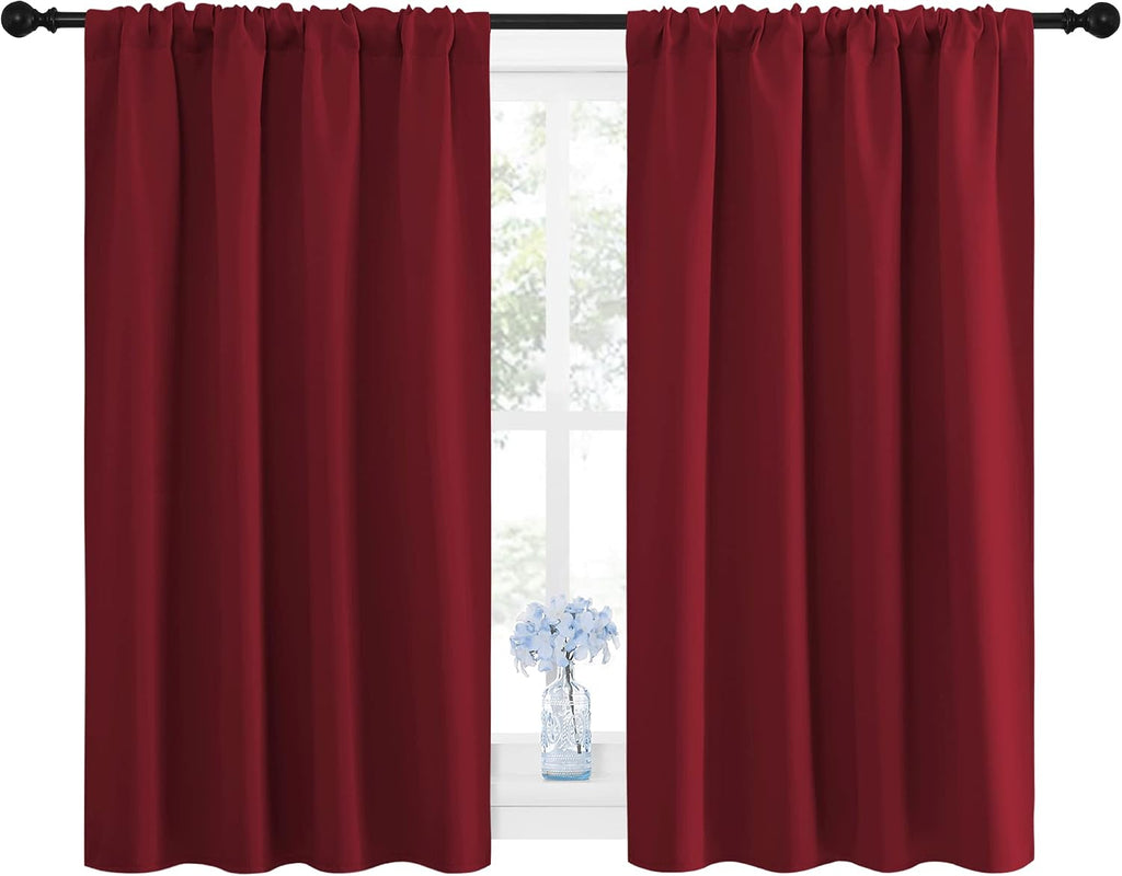NICETOWN Burgundy Curtains Blackout Drape Panels - Lights Block Out Window Treatment Curtain Sets for Home Decoration on Christmas &…