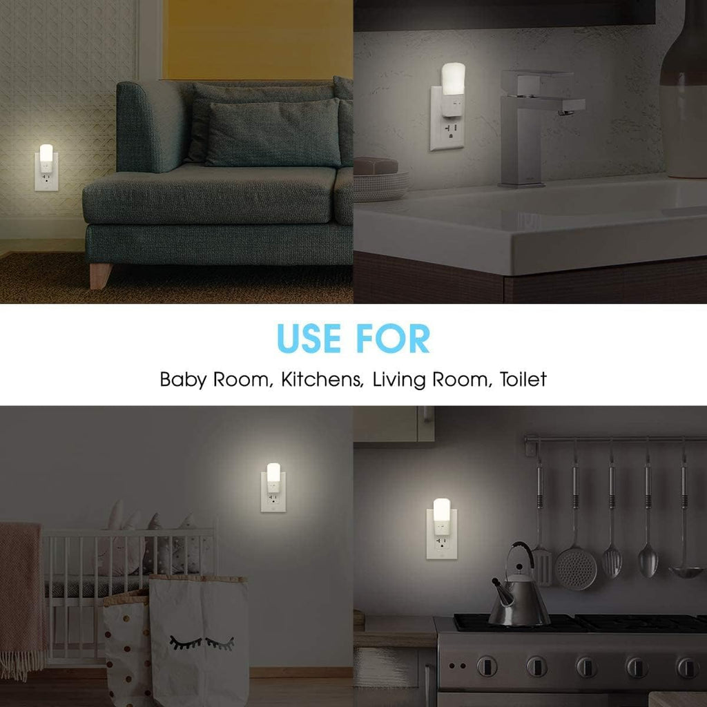 L LOHAS LED Dimmable Night Light[2 Pack], Plug in Night Lights with Dusk to Dawn Sensor, Daylight 5000k from 5-80 LM Brightness…