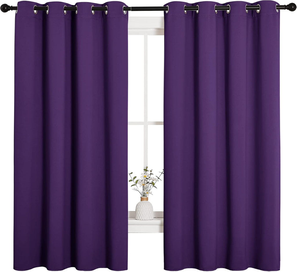 NICETOWN Thermal Insulated Blackout Draperies Curtains, Triple Weave Home Decoration Solid Ring Top Blackout Drape Panels for Bedroom…