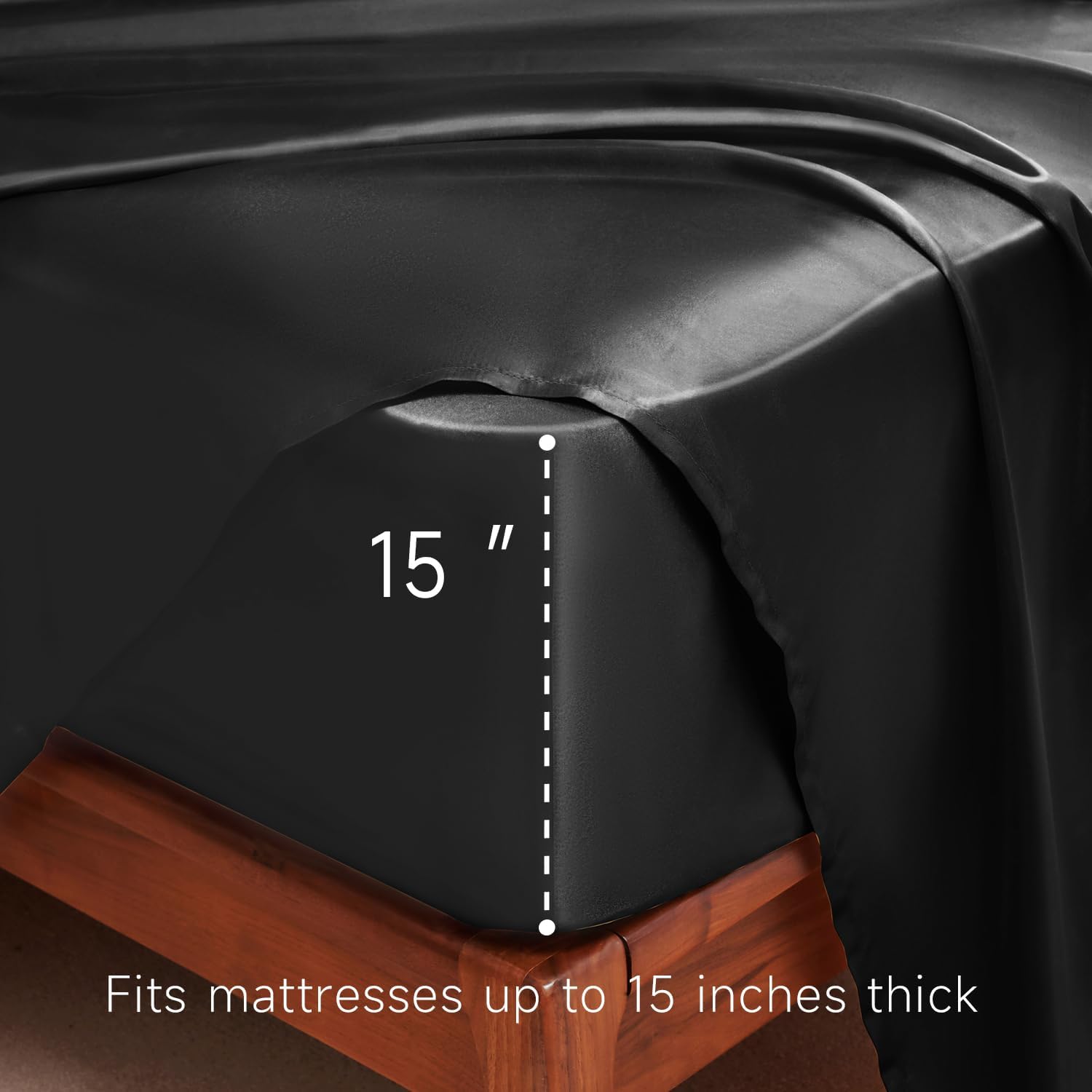 Golal Satin Sheets California King Size - 4 Pieces Luxury Silky Soft Bed Sheets, Wrinkle-Free Black Satin Silk Sheet Set with 1 Deep Pocket…