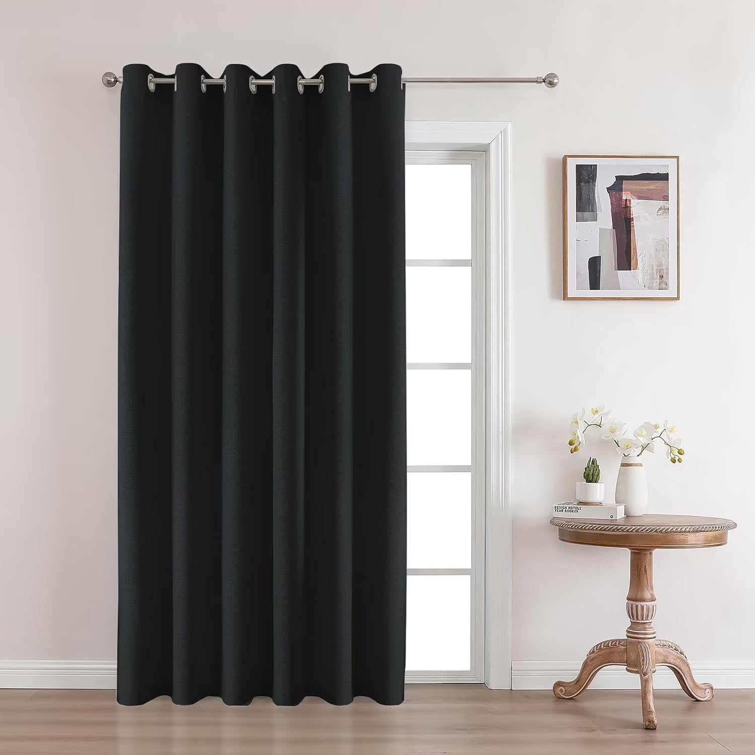 Joydeco Blackout Curtains 108 Inches Long, Extra Long Curtains 108 Inch Length 1 Panel for Bedroom, Thermal Insulated Linen Black Out…