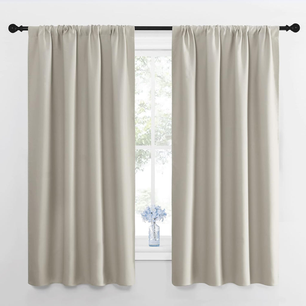 Nicetown Blackout Curtains for Living Room, Darkening Window Curtain Panels, easy maintenance Solid Thermal Insulated Draperies/Drapes…