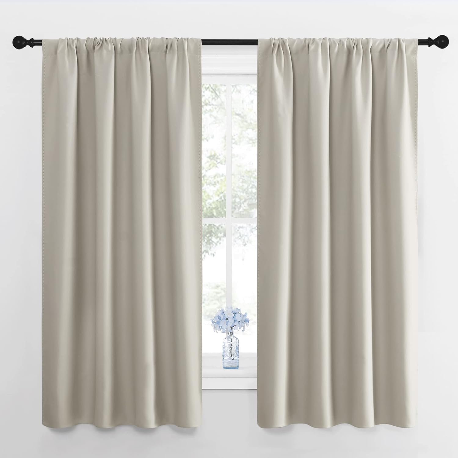 Nicetown Blackout Curtains for Living Room, Darkening Window Curtain Panels, easy maintenance Solid Thermal Insulated Draperies/Drapes…