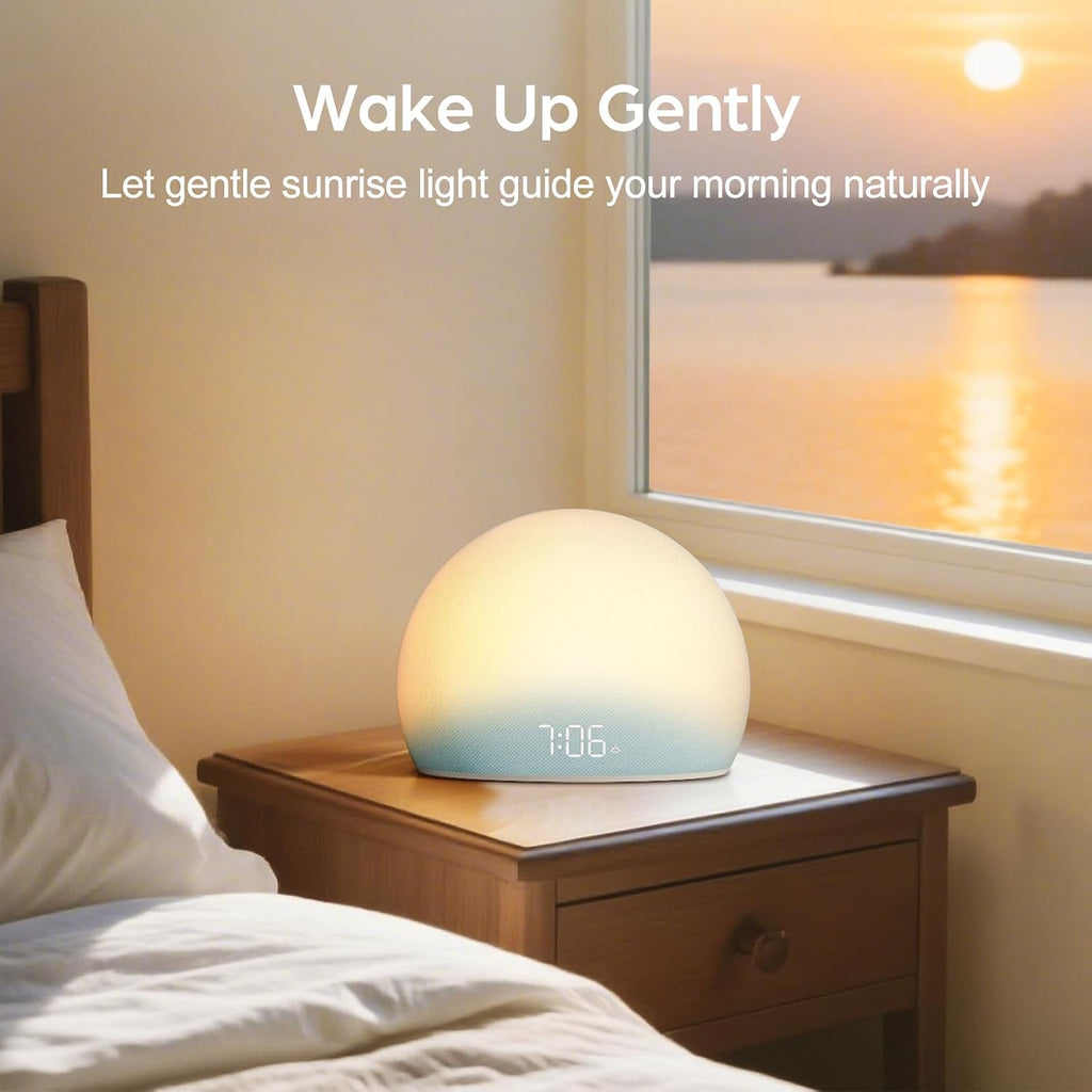 HOUSBAY Sunrise Alarm Clock, White Noise Sound Machine for Bedroom | Natural Wake-Up Light with Gentle Alarm Sounds, 20 Soothing Sleep…