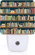 Bookshelves Full of Books Night Light, Plug-in Night Lights with Dusk to Dawn Sensor for Stairway, Hallway, Bedroom Sleep Friendly Ideal for…