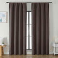 Simplebrand Ava Chocolate Blackout Curtains for Bedroom 90 Inches Long 2 Panels Set, Solid Privacy Energy Saving Living Room Window Treatme…