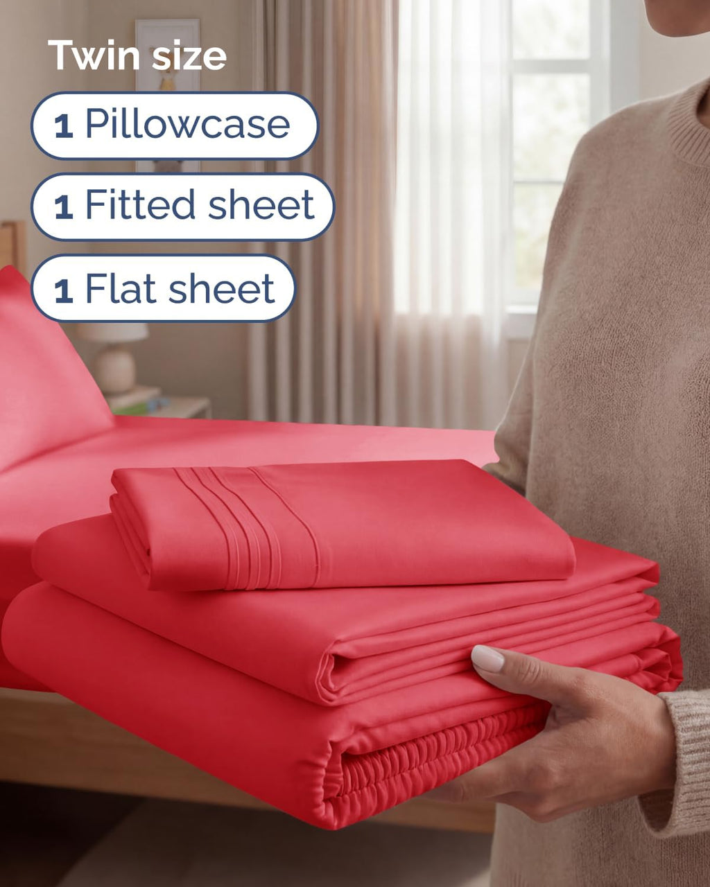 Twin Size 3 Piece Sheet Set - Comfy Breathable & Cooling Sheets - Hotel Luxury Bed Sheets for Women & Men - Deep Pockets, Easy-Fit, Extra…