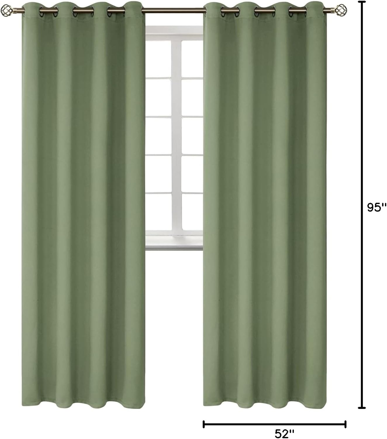 BGment Room Darkening Curtains 95 Inches Long - Grommet Thermal Insulated Drapes Window Treatment Curtains for Bedroom, 2 Panels, 52 x 95 I…
