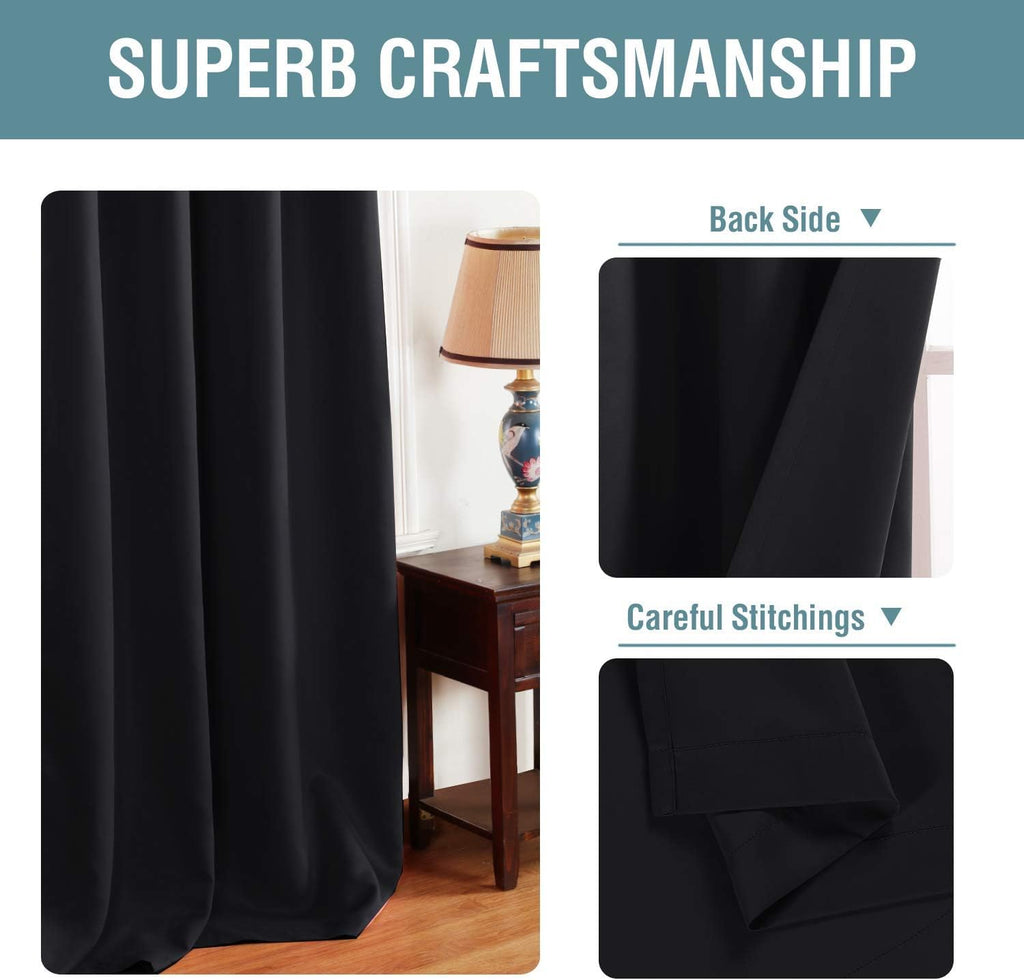 H.VERSAILTEX Blackout Curtains for Bedroom Black Out Curtains 90 inch Thermal Insulated Long Blackout Curtains for Living Room,…