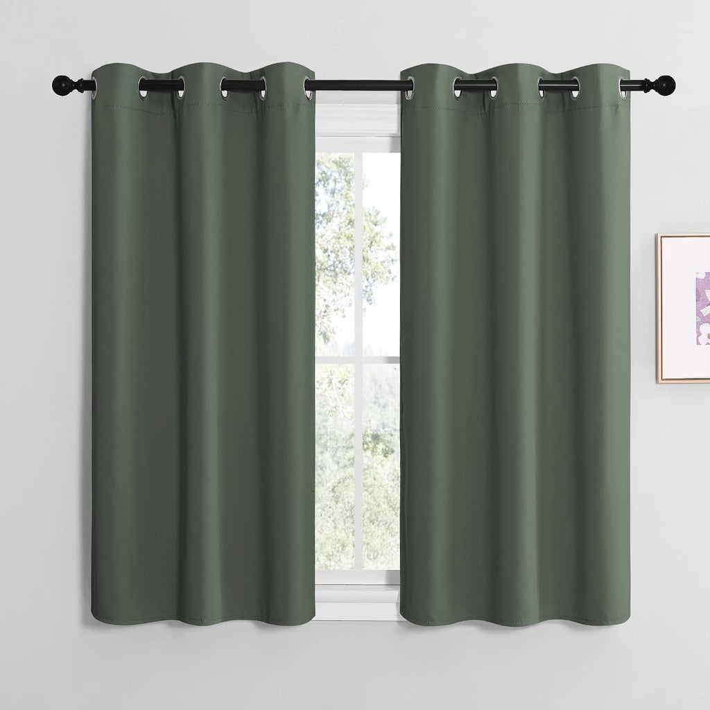 NICETOWN Blackout Curtain Panels, Home Decoration Thermal Insulated Solid Grommet Blackout Drape for Dining Room (Dark Mallard, 1 Pair…