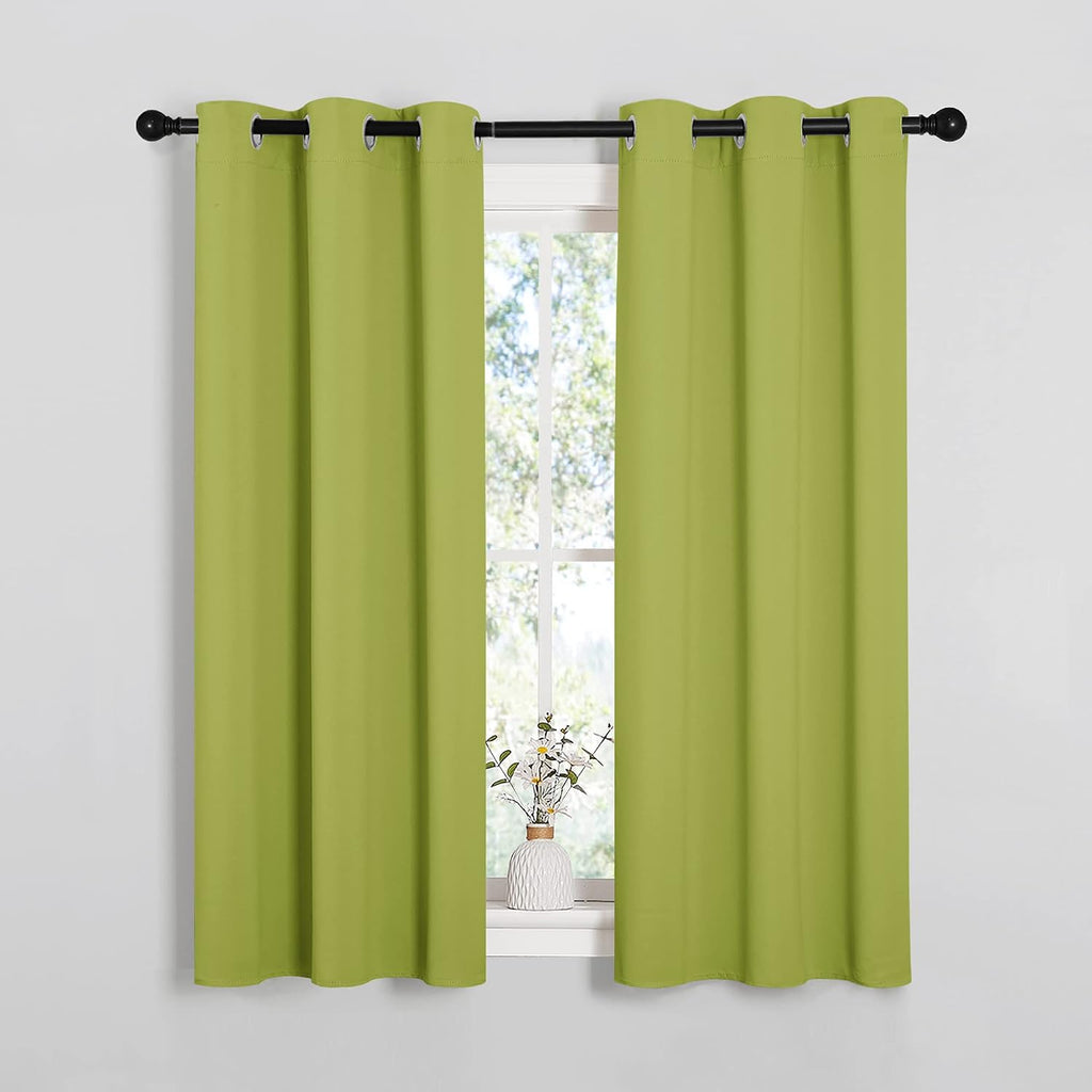 NICETOWN Green Blackout Curtains Window Panels, Window Treatment Thermal Insulated Solid Grommet Blackout Draperies/Drapes for Bedroom…