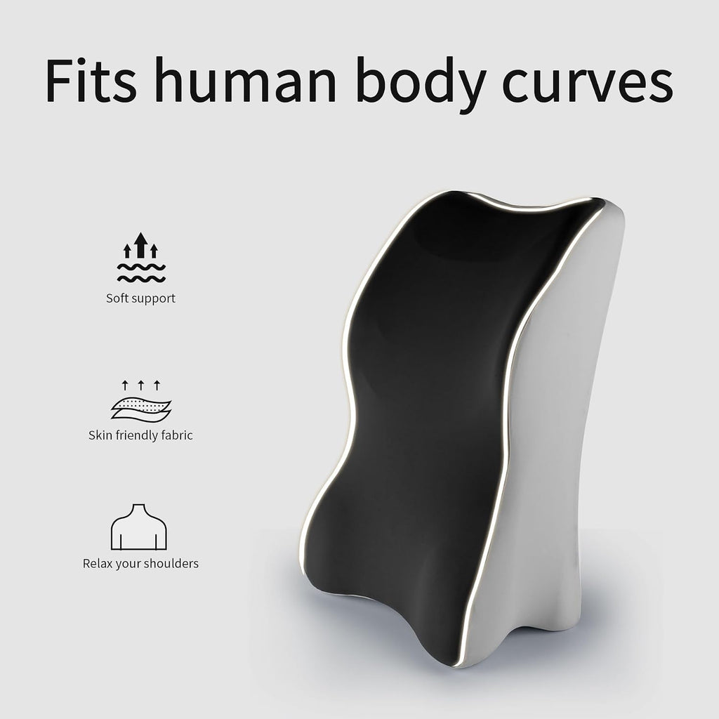 YouBath Reading Prone, Ergonomic Back Support Pillow for Bed Sitting Up Prone Pillow Face Down Sleep, Resting, Relaxing Back, Black Black