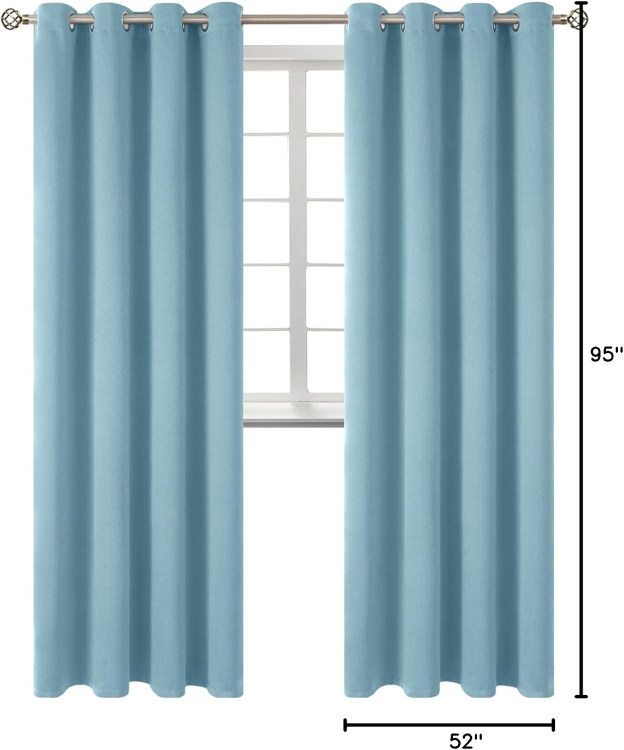 BGment Room Darkening Curtains 95 Inches Long - Grommet Thermal Insulated Drapes Window Treatment Curtains for Bedroom, 2 Panels, 52 x 95 I…