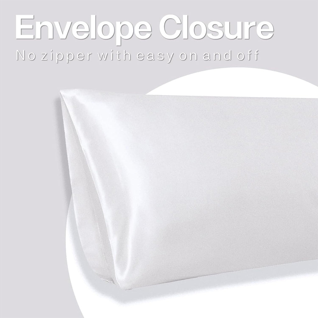 MR&HM Satin Body Pillow Cover, Soft and Breathable Body Pillow Case with Envelope Closure, Cooling and Silky Long Pillowcase for Hair and…