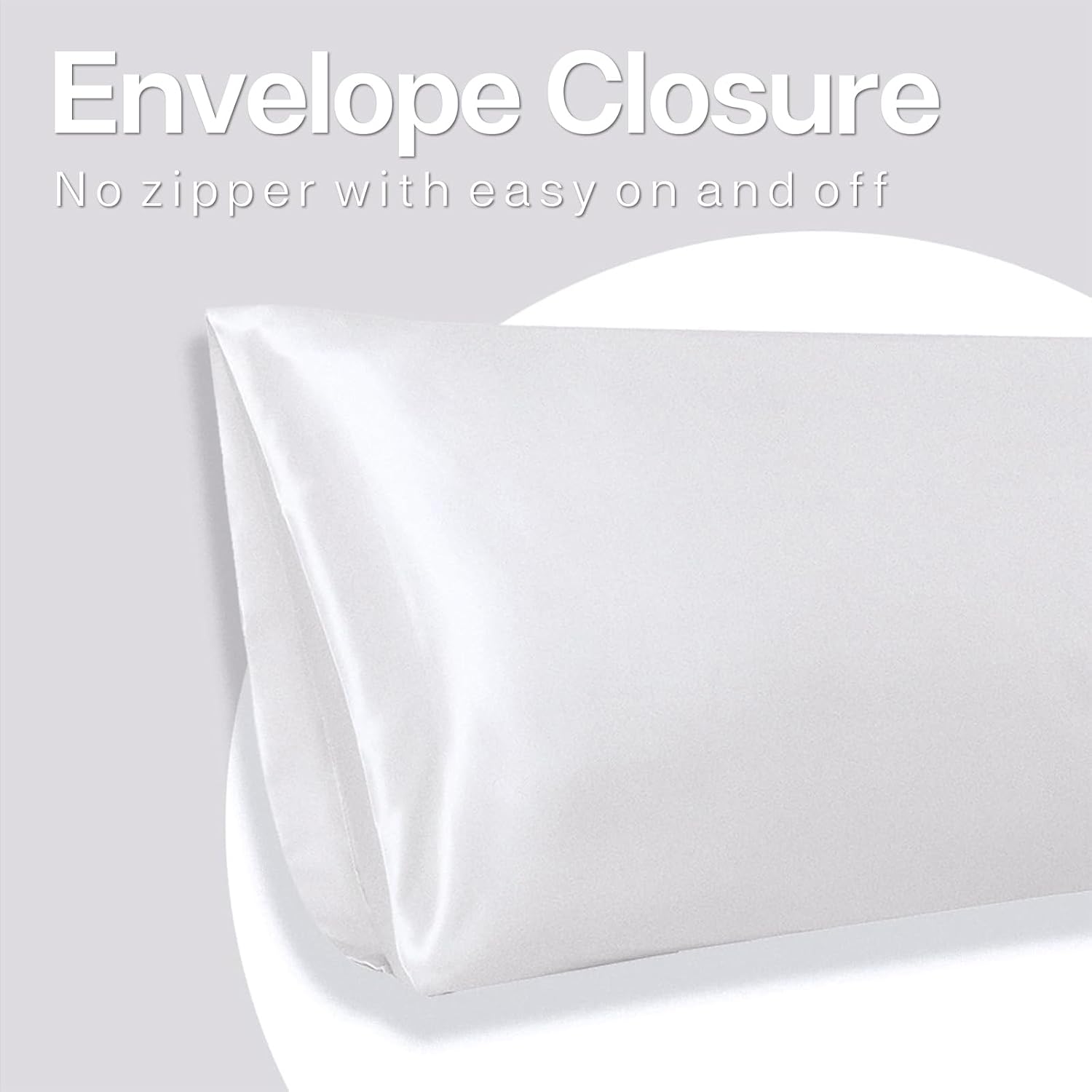 MR&HM Satin Body Pillow Cover, Soft and Breathable Body Pillow Case with Envelope Closure, Cooling and Silky Long Pillowcase for Hair and…