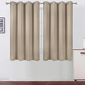 Lemomo Khaki Thermal Blackout Curtains/52 x 54 Inch/Set of 2 Panels Room Darkening Curtains for Bedroom 54 Inch silver