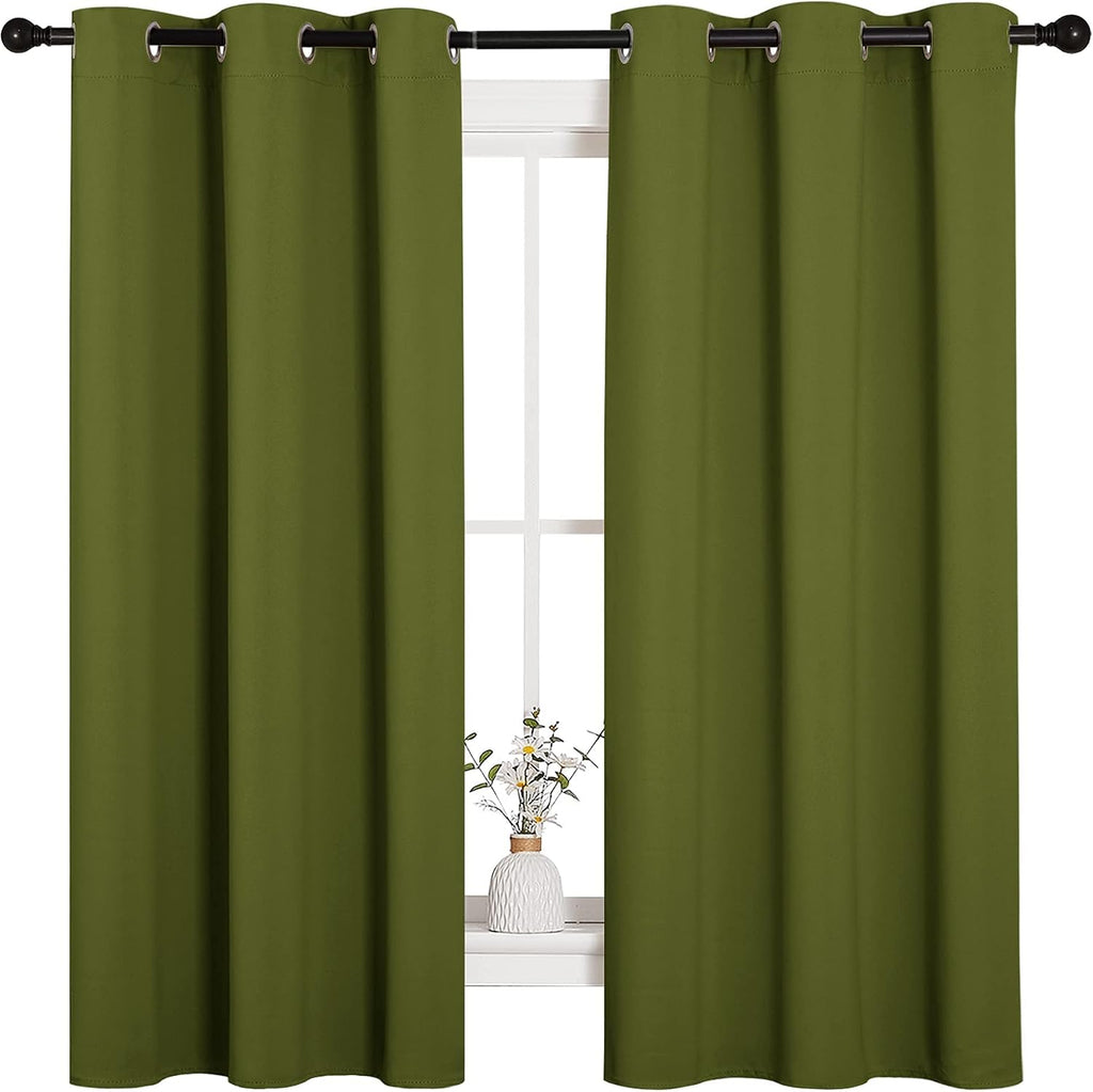NICETOWN Christmas Window Decoration Thermal Insulated Solid Grommet Blackout Curtains/Drapes for Living Room (1 Pair, 42 by 63 inches…