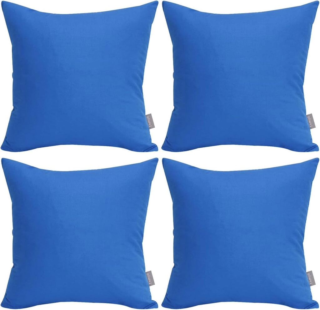 Thmyo 4-Pack 100% Cotton Comfortable Solid Decorative Throw Pillow Case, Thmyo Square Cushion Cover Pillowcase Sublimation Blank Pillow Cove…