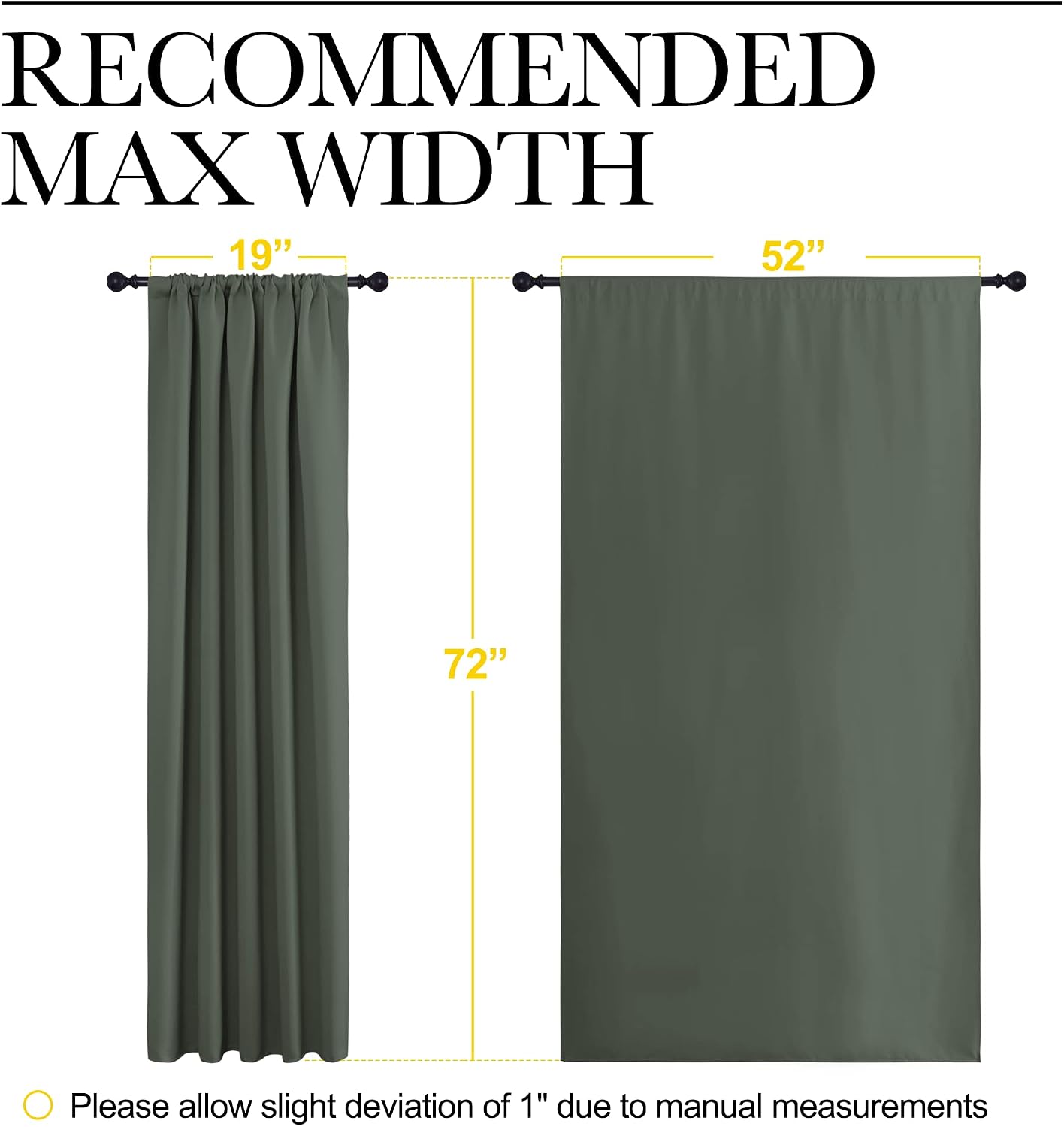 NICETOWN Bedroom Curtains Blackout Draperies - All Season Thermal Insulated Solid Rod Pocket Top Blackout Curtains/Drapes for Kid's Room…