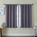 Simplebrand Ava Greyish Purple Short Blackout Curtains for Bedroom 45 Inches Long 2 Panels Set, Solid Thermal Insulated, Energy Saving Wind…