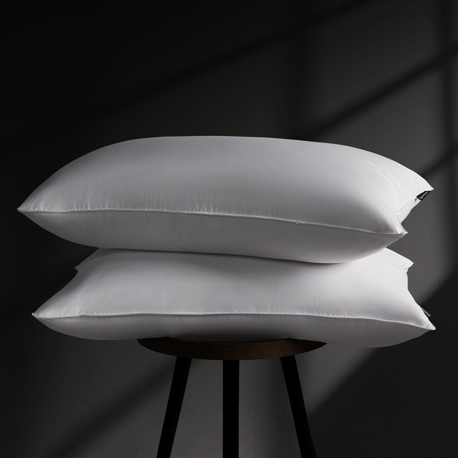 DOWNSTORIA Goose Feather Down Pillow Standard Size Set of 2, Hotel Collection Bed Pillows for Sleeping, 2 Pack, Down Surrounded Soft…