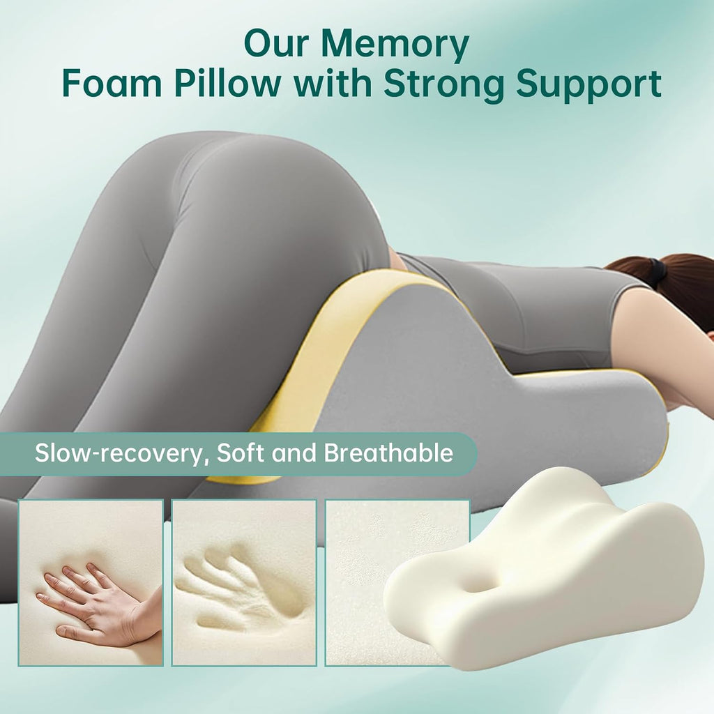 Memory Foam Wedge Pillow Intimacy Couples Pillow, Pregnant Ergonomic Contoured Position Pillow for Sleeping & Reading, Multi-Functional…