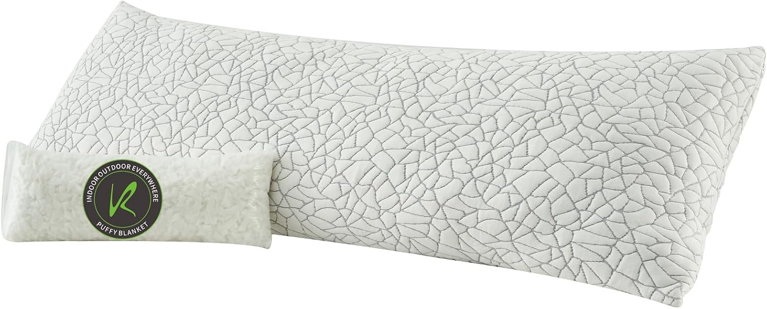 Shredded Memory Foam Pillow for Sleeping, Cooling Full Body Pillows for Adults, Adjustable Soft and Firm Pillows or Side, Back, Stomach…