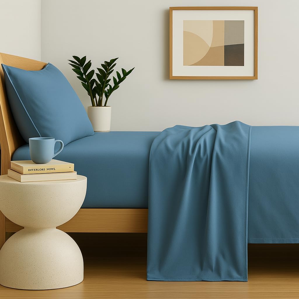 Perupima Peru Pima 415 Thread Count Percal Full Sheet Set - 100% Peruvian Pima Cotton, 4 Piece (Flat, Fitted, 2 Pillowcases) - Cooling, Cri…