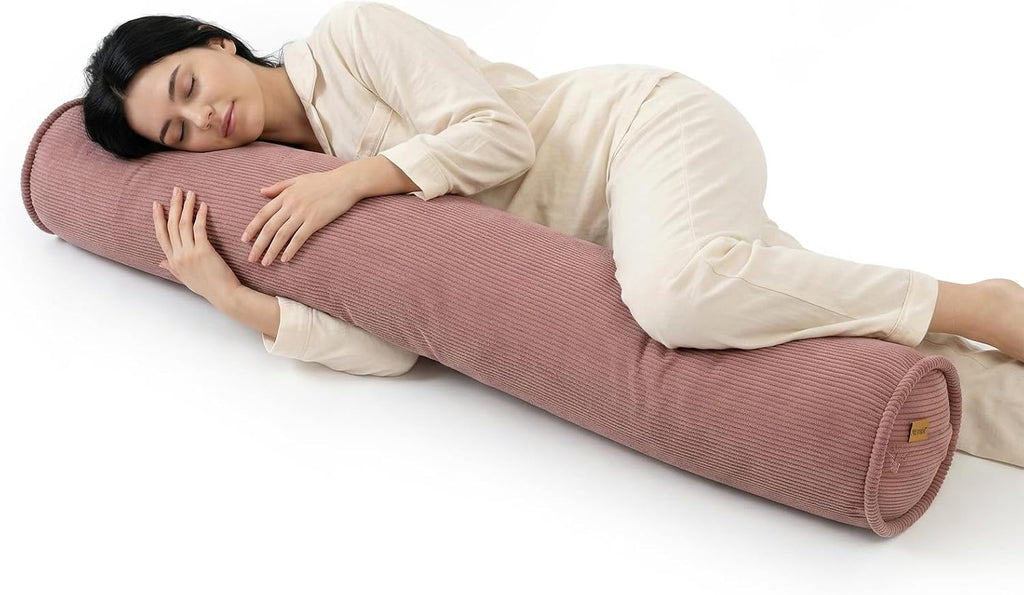 Bolster Pillow for Bed, Small Body Pillow with Long Round Cylinder Design, Couch Roll Pillow for Side Sleepers, Supportive Tube Pillow,47…