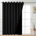 Yakamok 100% Blackout Sliding Door Curtains, Thermal Insulated Grommet Full Light Shading Sliding Door Drape Room Divider Curtain for…
