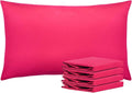 Ntbay Queen Pillowcase Set - 4 Pack Brushed Microfiber 20x30 Pillowcases - Soft, Wrinkle-Free, Fade-Resistant, Stain-Resistant, Magenta Pil…