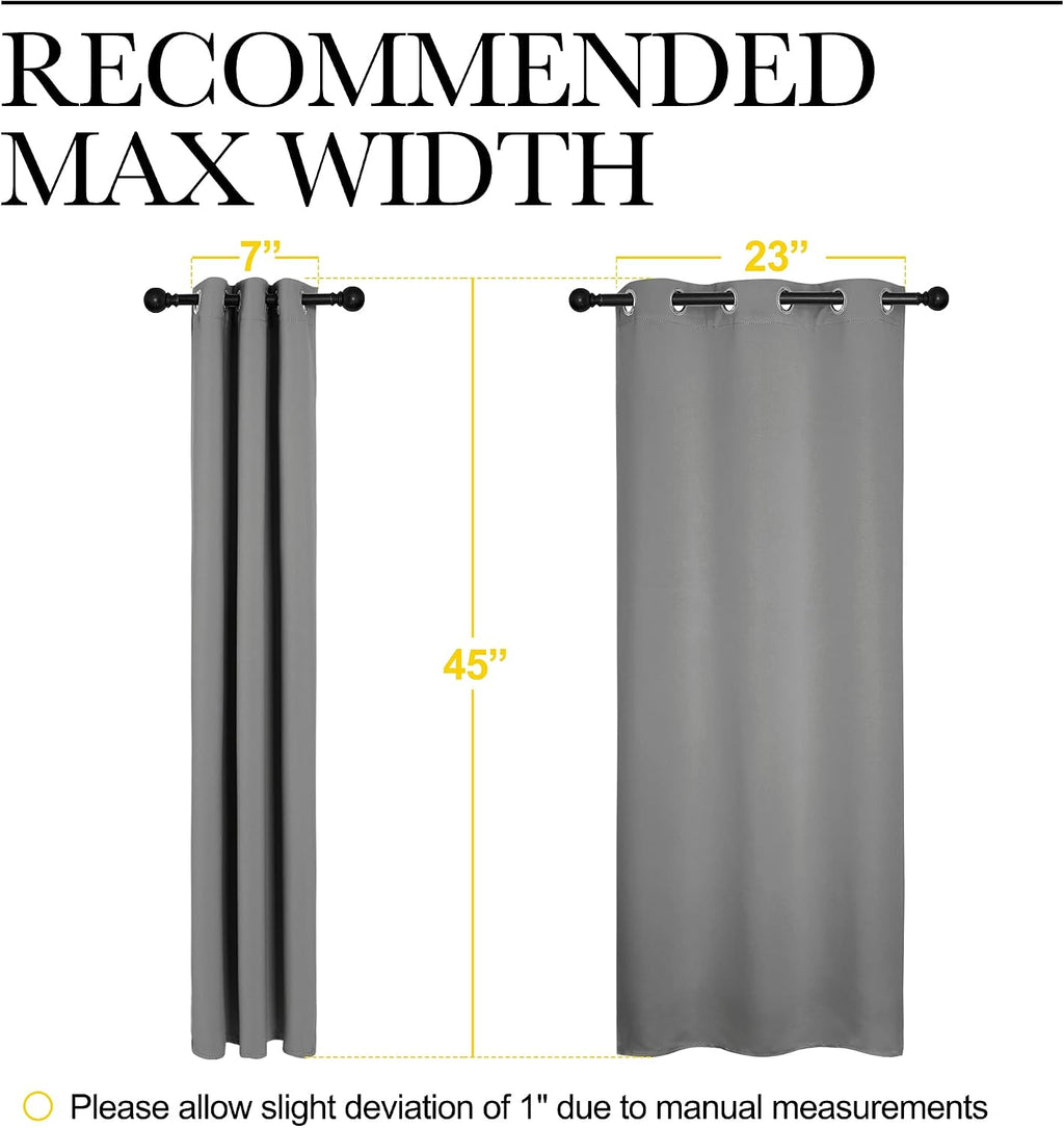 NICETOWN Silver Grey Blackout Curtain Panels for Bedroom, Thermal Insulated Grommet Top Blackout Draperies and Drapes (2 Panels, W29 x…