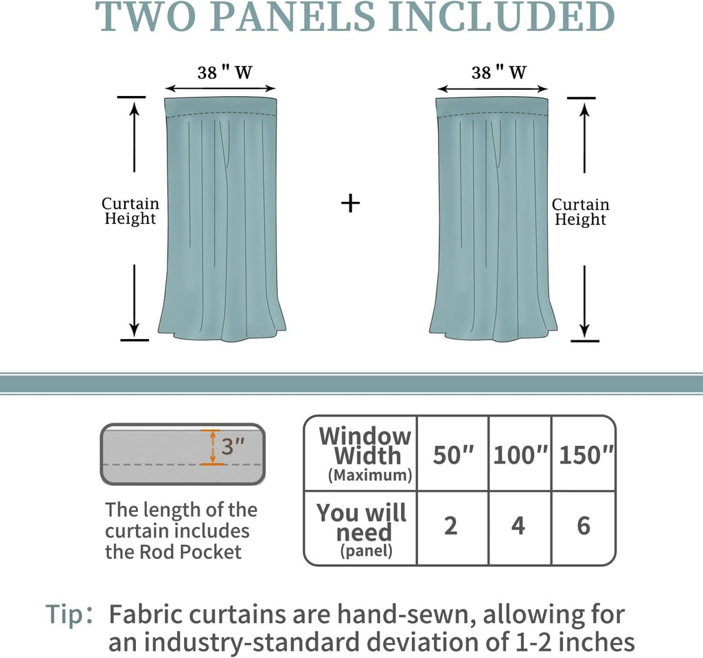 BGment Rod Pocket and Back Tab Curtains for Bedroom - Thermal Insulated Room Darkening Curtains for Living Room, 2 Window Curtain Panels (3…