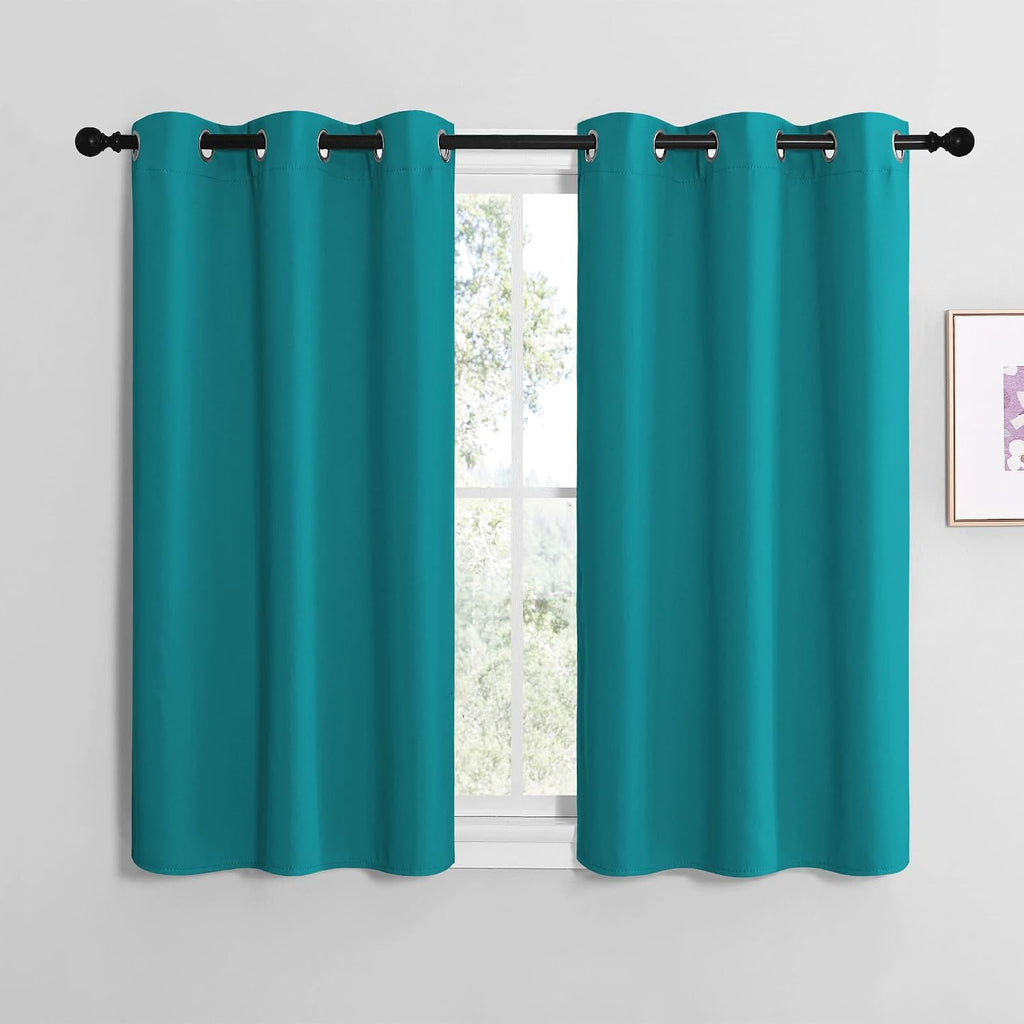 NICETOWN ROM Darkening Curtains 40 inch Length 2 Panels, Thermal Insulated Grommet Blackout Curtains for Modern Casual Elegant Bedroom…