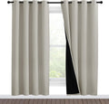 Nicetown 100% Blackout Window Curtain Panels, Full Light Blocking Drapes with Black Liner for Nursery, 78-inch Drop Thermal Insulated Drape…