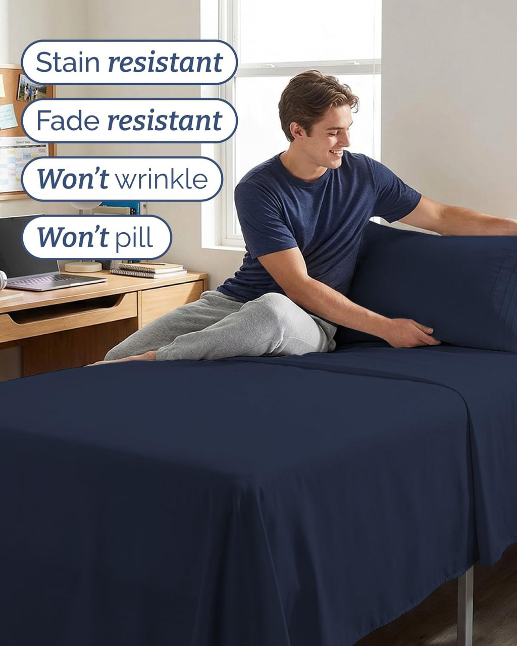 Twin XL 4 Piece Sheet Set - Comfy Breathable & Cooling - Hotel Luxury Bedding for Women, Men, Kids, Teens & Children - 1 Flat & 1 Fitted…