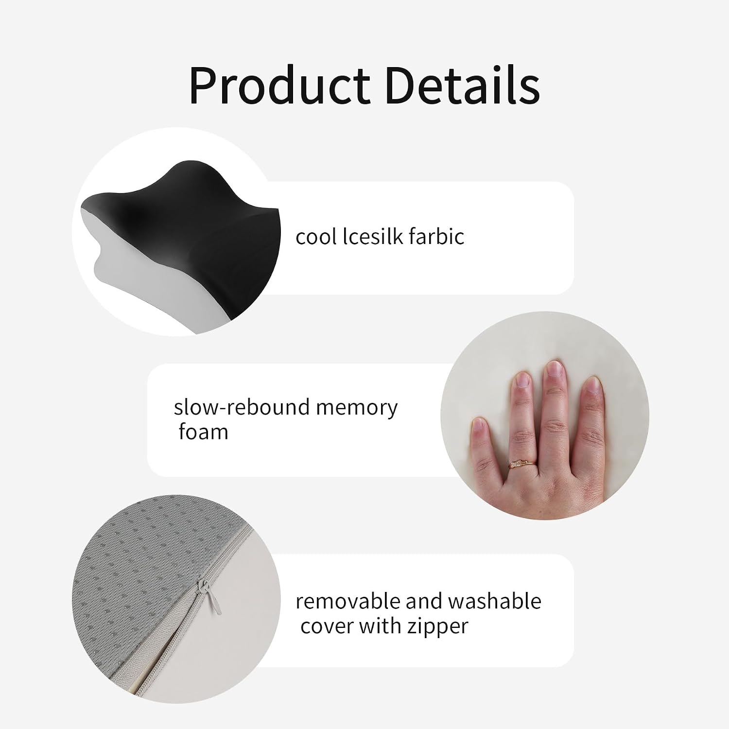 YouBath Reading Prone, Ergonomic Back Support Pillow for Bed Sitting Up Prone Pillow Face Down Sleep, Resting, Relaxing Back, Black Black