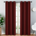 Yakamok Blackout Curtains for Bedroom, Thermal Insulated Blackout Window Curtains with Grommet Top for Living Room- Burgundy Red- 38W x…