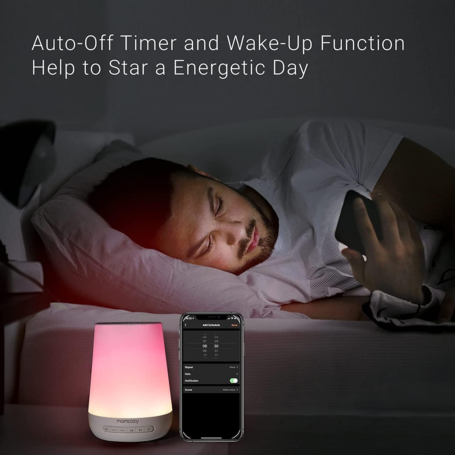 Baby Sound Machine, Momcozy White Noise Machine for Baby Sleeping with Night Light, Toddler Sleep Trainer 34 Soothing Sleep Sounds…
