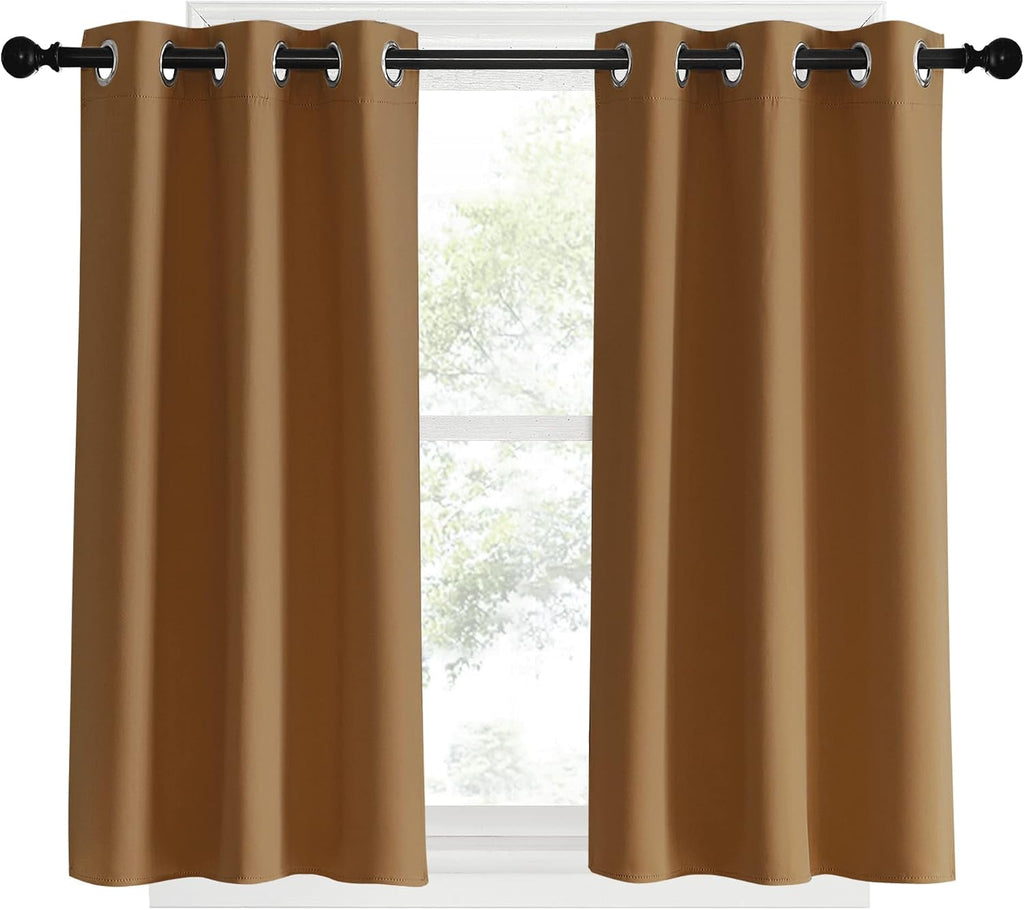 NICETOWN Window Curtains Blackout Drapes, 1 Pair, 34 by 40-inch, Gold Brown, Thermal Insulated Decorative Blackout Curtains/Draperies for…